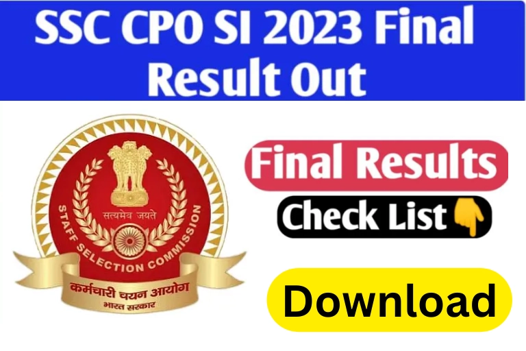 SSC CPO SI 2023 Final Result