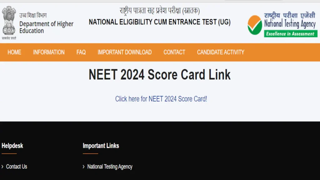 NTA Declares NEET UG Result 2024