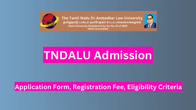TNDALU Admission 2024