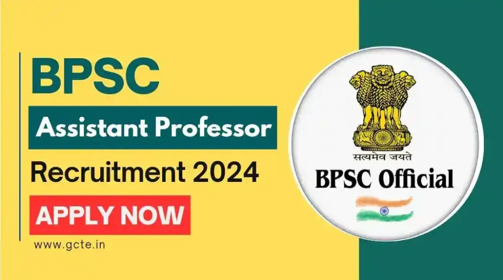 BPSC Assistant Professor Recruitment 2024, 1339 Vacancies, Apply Online, Eligibility