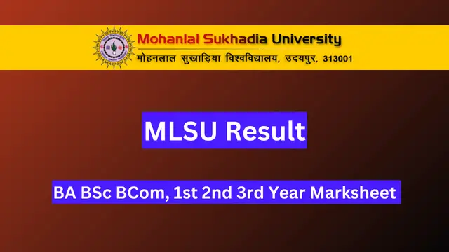 MLSU Result 2024, BA BSc BCom, 1st 2nd 3rd Year Marksheet