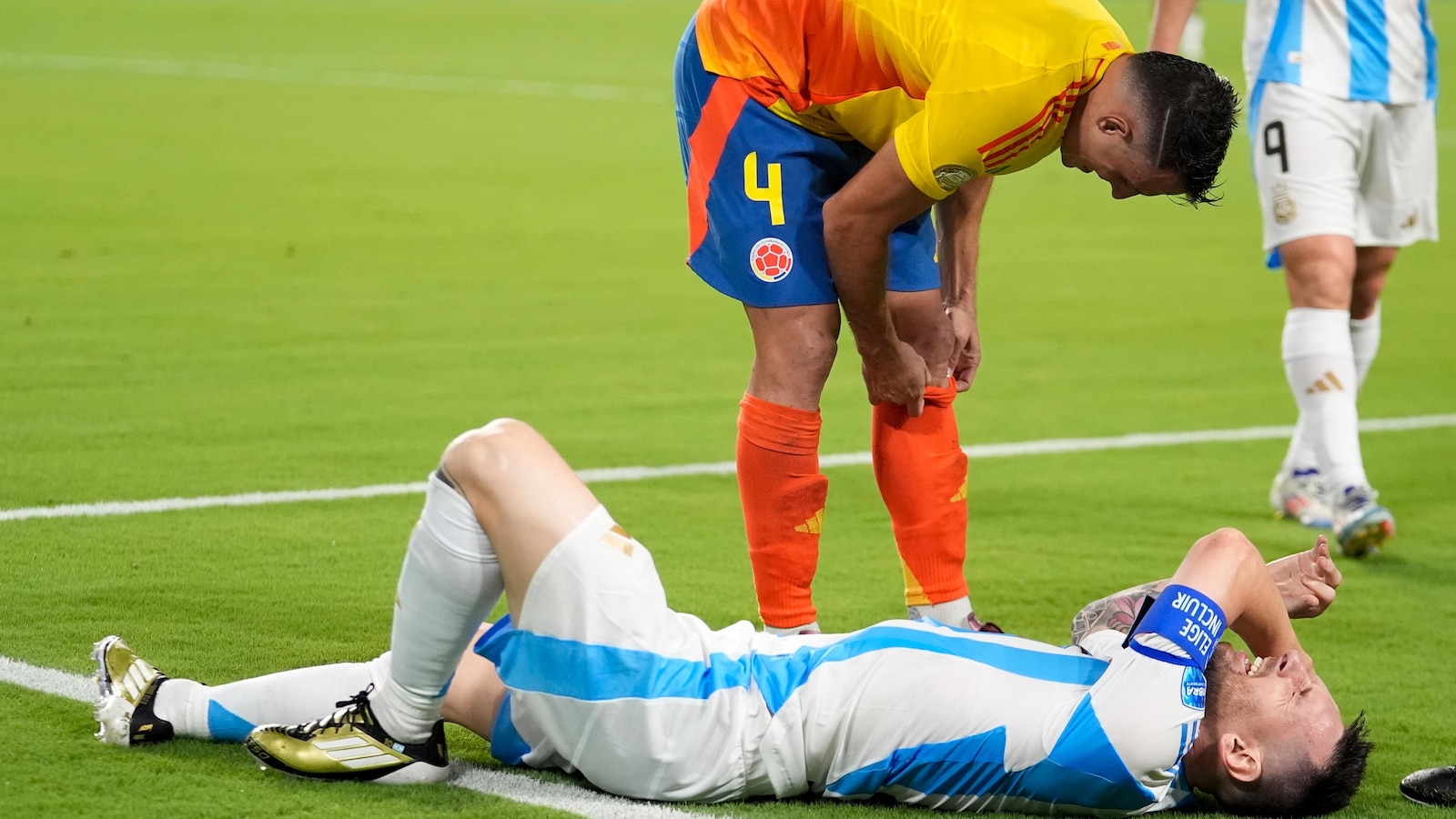 Lionel Messi exits Copa America final with apparent leg injury, ankle